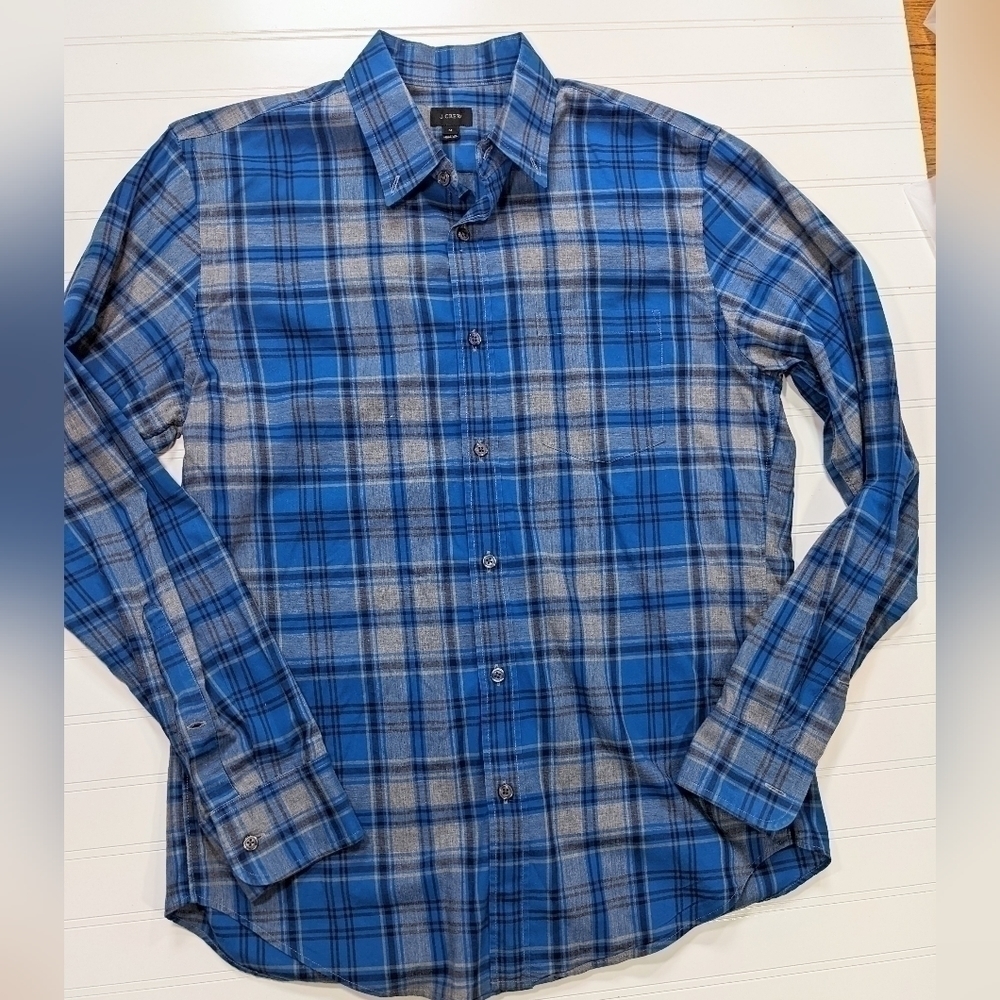 J. Crew Blue Plaid Casual Button Down Shirt